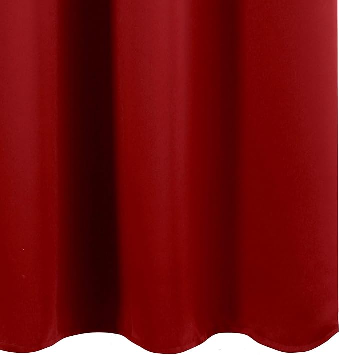 LEMOMO Red Thermal Blackout Curtains/42 x 72 Inch/Set of 2 Panels Room Darkening Curtains for Bedroom