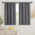 RYB HOME Short Blackout Curtains for Bedroom, Room Darkening Insulated Summer Heat Light UV Blocking Energy Saving Drapes for Nursery, Width 42 by Length 48, Grey, Set of 2