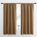 NICETOWN Kitchen Curtains, Short Blackout Curtains & Drapes, Gold Brown, 42" Wide by 54" Long, 2 PCs, Thermal Insulated Blackout Curtain Panels for Kids Room, Play Room