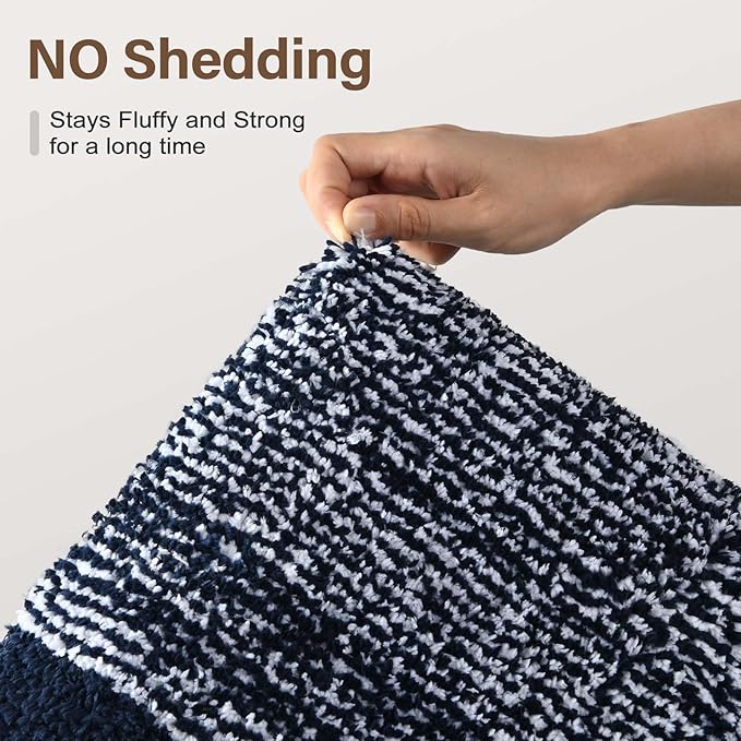 70x24 Long Bathroom Rugs Washable Non Slip, Dark Blue Bath Mat for Bathroom Floor Tub, Soft Absorbent Quick Dry Mats for Shower, Bathtub,Home Decor