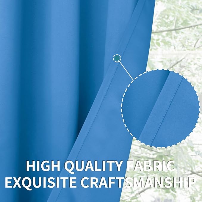 BGment Room Darkening Curtains 45 Inches Long - Grommet Thermal Insulated Drapes Window Treatment Curtains for Bedroom, 2 Panels, 38 x 45 Inch, Classic Blue