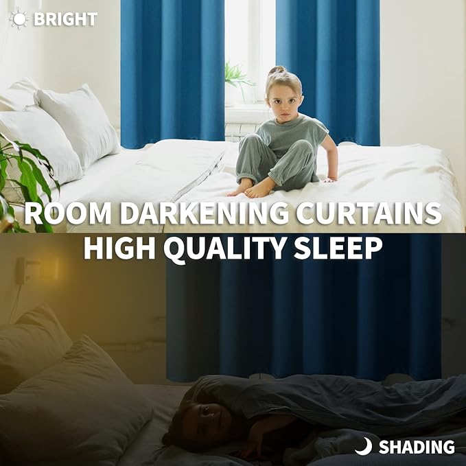 BGment Blackout Curtains - Grommet Thermal Insulated Room Darkening Bedroom and Living Room Curtains, Set of 2 Panels (52 x 72 Inch, Steel Blue)