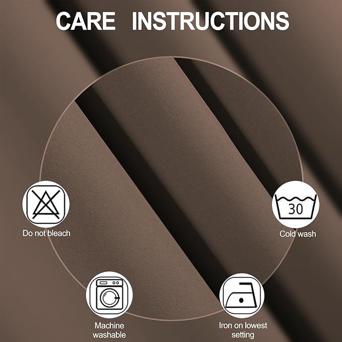 LEMOMO Chocolate Brown Blackout Curtains 42 x 54 Inch Length Set of 2 Panels Grommet Bedroom Curtains for Living Room
