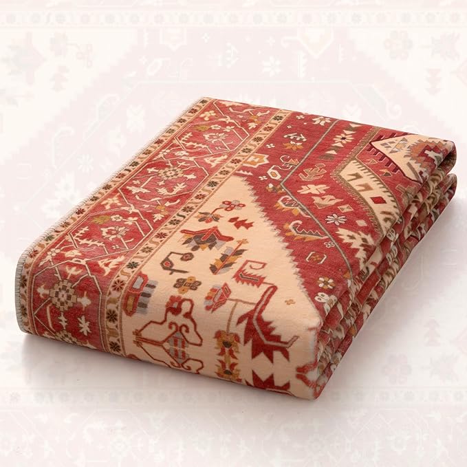 SERISSA 6x9 Area Rugs for Living Room, Large Washable Non-Slip Boho Rug, Ultra Soft Vintage Red Oriental Tribal Print Distressed Carpet for Dining Room Bedroom Dorm Office Home Decor