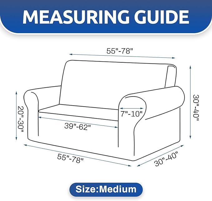 KEKUOU Stretch Loveseat Sofa Cover Slipcover,Couch Covers for 2 Cushion Couch Sofa (55"-78") Furniture Protector Sofa with Elastic Bottom for Kids,Dog. Jacquard Small Checked (Medium,Dark Purple)