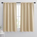 RYB HOME 54 inch Curtains for Living Room, Rod Pocket Thermal Insulated Small Window Drapes Room Darkening Shades for Bedroom Studio Dorm, W 42 x L 54 inch, Set of 2 Panels, Biscotti Beige