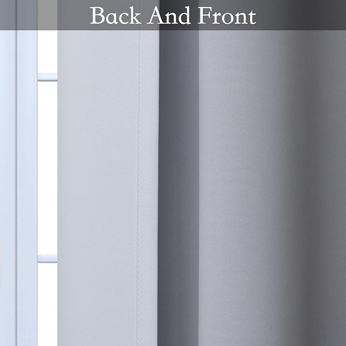 SimpleHome Ombre Room Darkening Curtains 36 inches Length for Bedroom,Grommet Gradient Light Blocking Black Gradient Window Curtains for Living Room,2 Panels, 52x36 inches