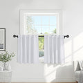 PONY DANCE 50% Light Filtering Room Darkening Curtains for Small Winow Lower Portion Decor Energy Saving Drapes for Kitchen Bedroom Bathroom Downstairs Window, W 29 x L 24, Pure White, 2 Panels
