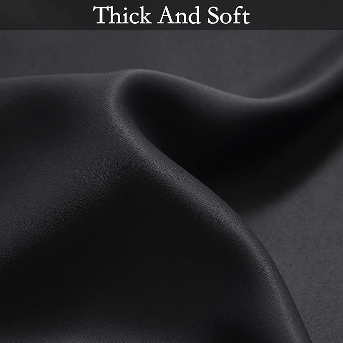 SimpleHome Ombre Room Darkening Curtains for Bedroom, Gradient Black to Grey White Light Blocking Thermal Insulated Grommet Window Curtains/Drapes for Living Room,2 Panels, 52x84 inches Length