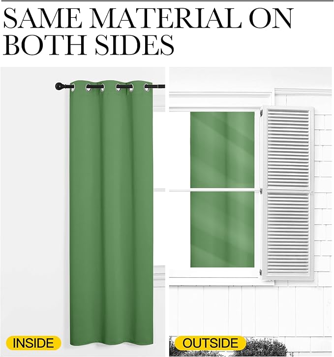 NICETOWN Froest Green Blackout Curtains 78 inches Length for Living Room, 2 Panels, 55" Wide, Thermal Insulated Decoration Drapes for Bedroom Window
