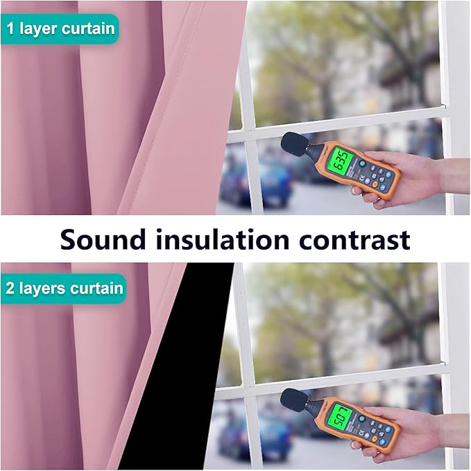 NICETOWN Crystal Pink Full Shade Curtain Panels, Pair of Thermal Insulated & Energy Efficiency Blackout Curtains for Living Room Windows, Lined Silky Performance Window Dressing (46" Wide x 72" Long)