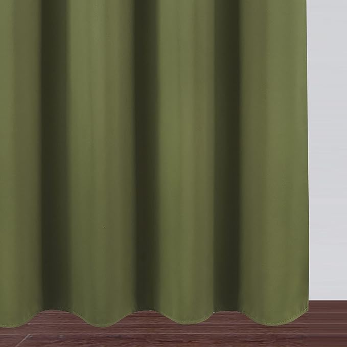 LEMOMO Oilve Green Blackout Curtains 38 x 54 Inch Length/Set of 2 Curtain Panels/Thermal Insulated Room Darkening Blackout Curtains