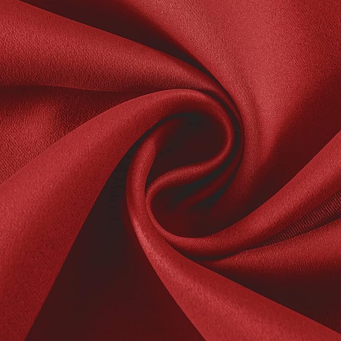 Joydeco Blackout Curtains 108 Inch Length 2 Panels Set, Thermal Insulated Long Curtains& Drapes 2 Burg, Room Darkening Grommet Drapes for Living Room Bedroom Window (W52 x L108 Inch, Red)
