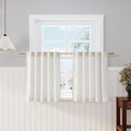 Cream Linen Kitchen Curtains 30 Inches Long 2 Panels Back Tab Rod Pocket Farmhouse Light Filtering Semi Sheer Short Curtains Solid Privacy Cafe Tier Curtain for Bathroom Basement Camper 30x30