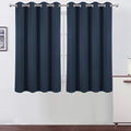 LEMOMO Navy Blue Blackout Curtains/52 x 45 Inch/Set of 2 Panels Room Darkening Short Curtains