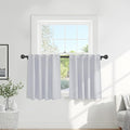 PONY DANCE White Curtain Panels - Kitchen Curtains Room Darkening Light Blocking Energy Saving Short Drapes/Bedroom with Back Tab Home Decor, 42 in Wide by 30 Long, Grayish White, 2 PCs