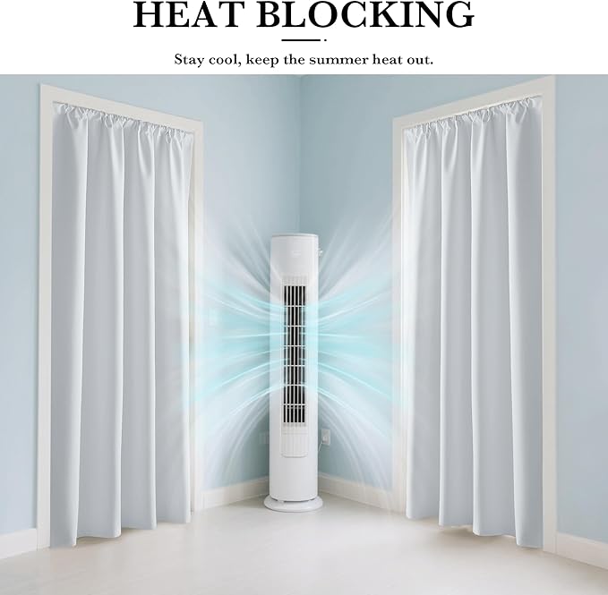 RYB HOME White 100% Blackout Curtains, Thermal Insulated Heat & UV Blocking Total Room Darkening Privacy Drapes for Bedroom Dining Living Room, Width 34 by Length 72, White, 2 Panels