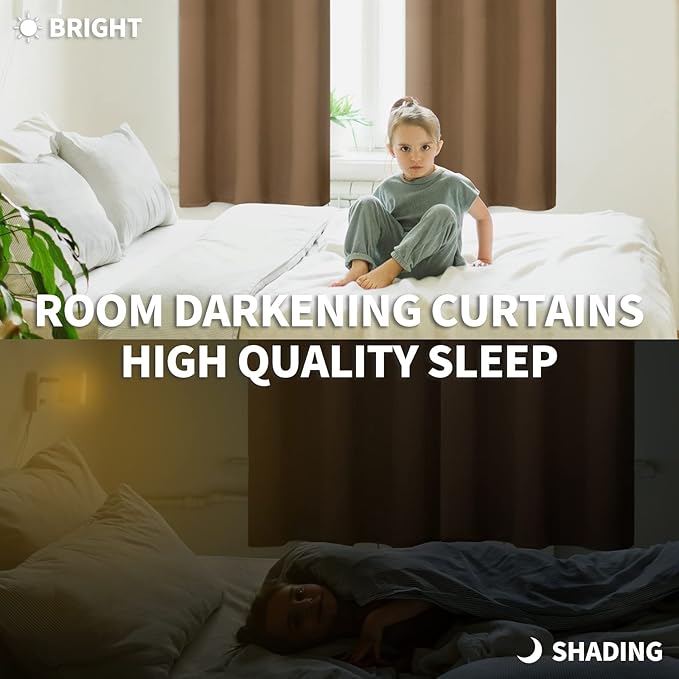 BGment Blackout Curtains for Living Room - Grommet Thermal Insulated Room Darkening Curtains for Bedroom, 2 Panels of 42 x 63 Inch, Taupe