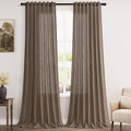 Light Brown Linen Curtains 96 Inches Long for Living Room Back Tab Vintage Rustic Farmhouse Light Filtering Curtain Burlap Textured Linen Drapes 96 Inch Length for Dinning Room Bedroom 52x96 8 FT