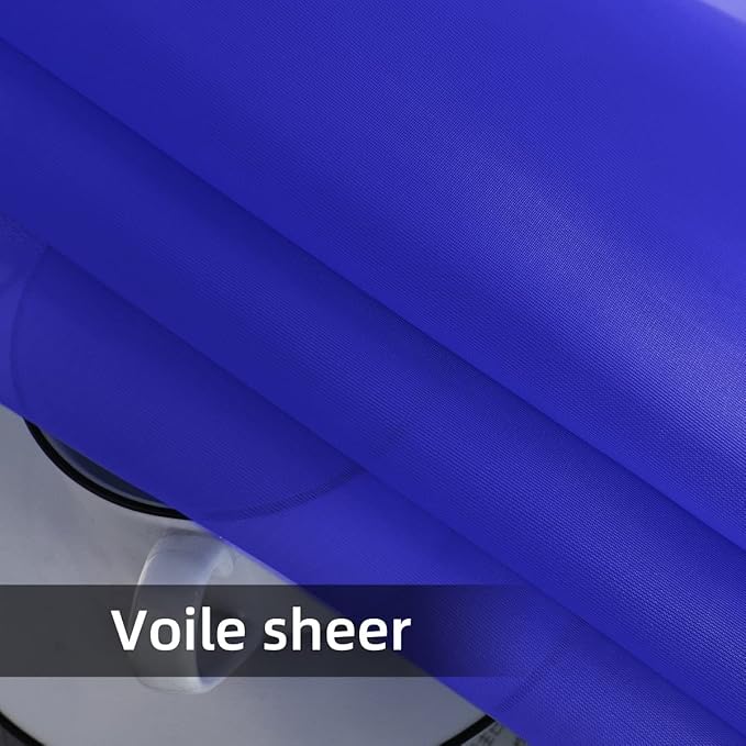 SpaceDresser Sheer Voile Window Treatment Rod Pocket Curtain Panels for Kitchen Bedroom Living Room Drapes Sunlight Filtering Privacy Semi Home Decor Assorted Colors Sizes (Sapphire, 52 W x 63 L)