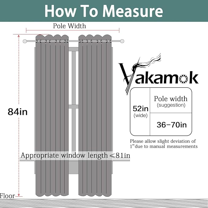Yakamok Pure White Curtains 84 inch Long, 50% Light Blocking Gormmet Window Treatment Room Darkening Thermal Insulated Curtain Drapes for Living Room Bedroom (52 inch Wide, Set of 2 Panels)