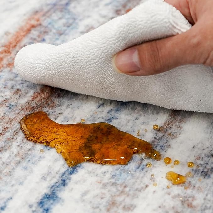 Large Runner Rugs for Hallway 4x18: Non-Slip Washable Wide Carpet - Soft Low-Pile Stain and Spill Resistant Rug for Entryway Living Room Dining Room Balcony Garage Office Navy Grey