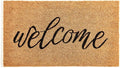 KANKUN Coco Coir Door Mat with Heavy Duty Backing, Welcome Doormat (17" x 30"), Doormat Entrance (Welcome3)