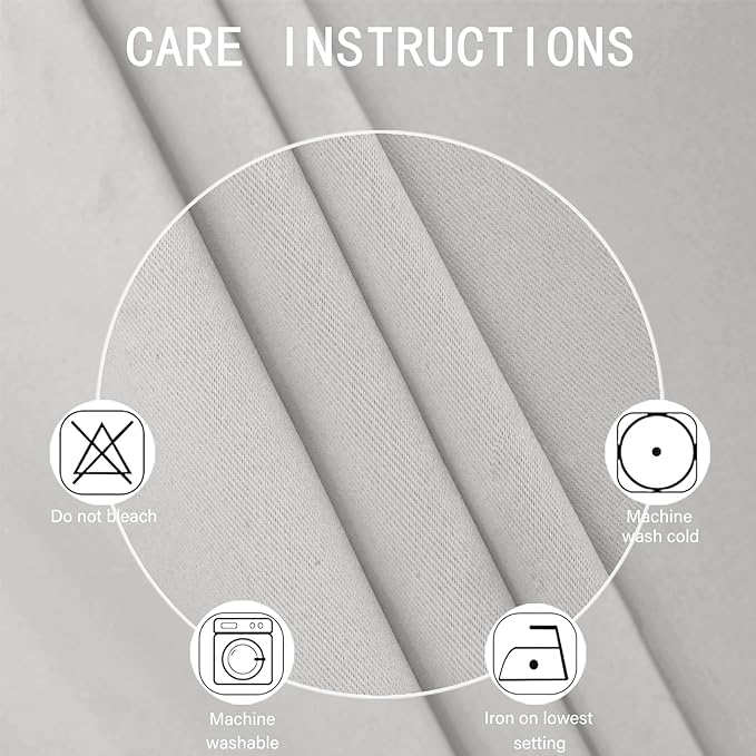 LEMOMO Light Grey Blackout Curtains 42 x 54 Inch Length Set of 2 Panels Grommet Bedroom Curtains for Living Room