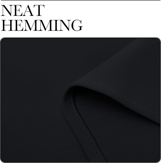 NICETOWN Halloween Bathroom Blackout Curtains and Drapes, Black Solid Thermal Insulated Grommet Blackout Drapery Panels for Window (2 Panels, 34 inches Wide by 45 inches Long, Black)