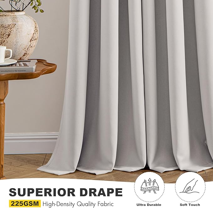 MIULEE Cobblestone Blackout Curtains - Bedroom Window Treatment Curtains Thermal Insulated Room Darkening Drapes for Living Room Kitchen Grommet Light Blocking Drapery, 40 x 45 Inches Long, 2 Panels