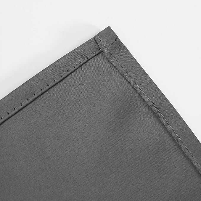 LEMOMO Blackout Curtains 66 x 54 Inch Long Frost Grey Curtains Set of 2 Panels Room Darkening Curtains for Bedroom and Living Room