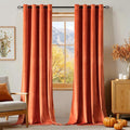 MIULEE Orange Velvet Curtains Fall Thermal Insulated Soundproof Room Darkening Blackout Curtains, Grommet Black Out Window Drapes for Home Theatre/Girls Room/Wedding 52 x 108 Inch Set of 2