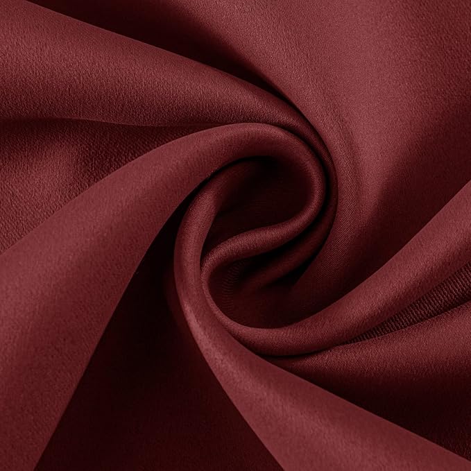 Joydeco Blackout Curtains 45 Inch Length 2 Panels Set, Thermal Insulated Long Curtains 2 Burg, Room Darkening Grommet Drapes for Living Room Bedroom Window (W52 x L45 Inch, Burgundy Red)