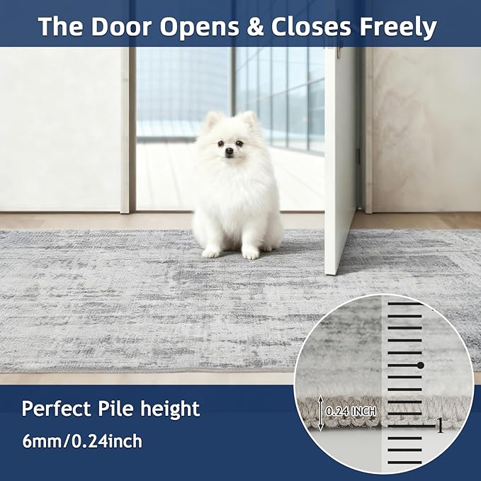 Kitchen Runner Rug 2.5x8 Runners for Hallways，Abstract Washable Runner Rugs Non-Slip Backing Rug Runner, Stain Resistant 8ft Runner Rug,Soft Floor Carpet Rugs for Bedroom，Laundry Room
