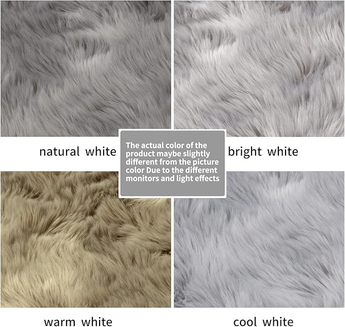 Faux Fur Rug, Grey Small Fluffy Rug for Sofa Chair Couch Cover 2x4 Feet, Gray Soft Fuzzy Shag Rug for Bedroom, Indoor Shaggy Plush Floor Carpets Luxury Home Decor for Bedside