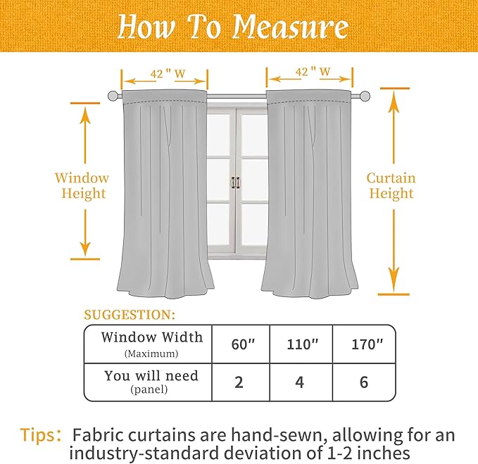 LAMIT Bedroom Linen Curtains 45 Inch Long, Light Filtering Neutral Window Curtains Farmhouse Boho Rod Pocket Room Decor Panels for Small Window/Living Room, 2 Panels, 42 x 45 Inch, Light Blue