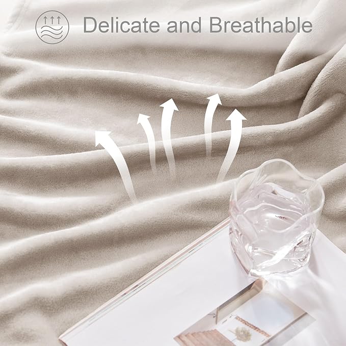 Exclusivo Mezcla Fleece Throw XL Blanket for Couch, Sofa, Super Soft and Warm Camel Blankets, All Season, Cozy, Plush, Lightweight, 50x70 Inches