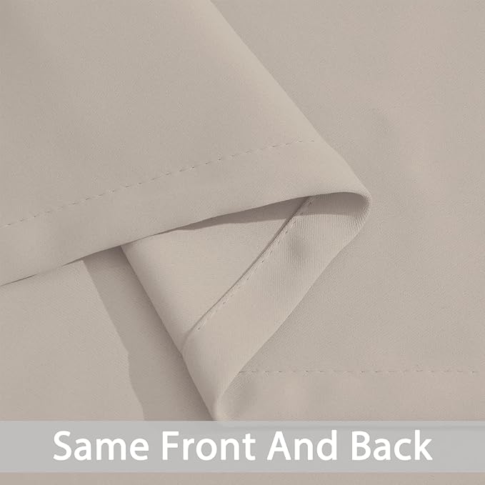 Yakamok Blackout Curtains Room Darkening Thermal Insulated Window Panels,Solid Grommet Top Drapes for Bedroom/Living Room(70Wx84L, Natural, 2 Panels)
