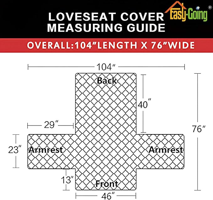 Easy-Going Reversible Loveseat Couch Cover for 2 Cushion Couch Sofa Cover for Dogs Water Resistant Furniture Protector with Foam Sticks Elastic Straps for Pet (Loveseat, Darkgray/Beige)