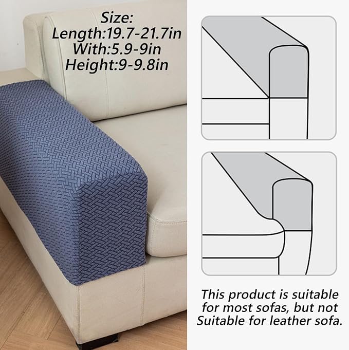 Soothing Home Sofa Covers, Sofa Hero Covers, Wear-Resistant Universal Couch Covers Washable Stretch Sectional Couch Cushion Covers (Beige,Arm Rest Covers 2pcs)