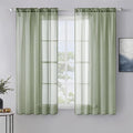 MIULEE 2 Panels Sage Green Sheer Window Curtains Elegant Window Voile Panels/Drapes/Treatment for Bedroom Living Room (54X54 Inches)