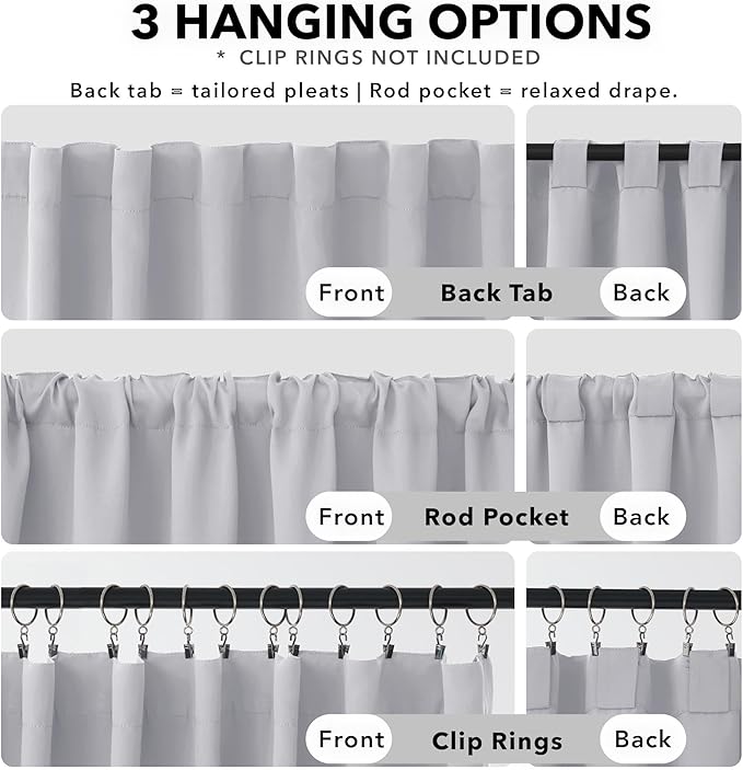 Deconovo Blackout Curtains, Thermal Insulated, W42 x L54 2 Panels, Back Tab, Machine Washable, Room-Darkening Drapes for Bedroom/Living Room Light Star White