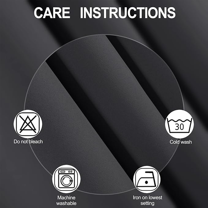 LEMOMO Dark Grey Thermal Blackout Curtains/42 x 72 Inch/Set of 2 Panels Room Darkening Curtains for Bedroom