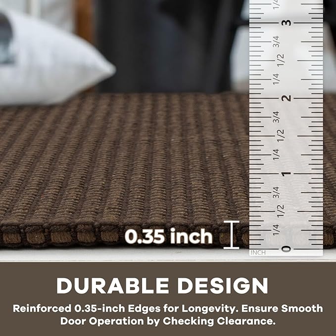 KOZYFLY Runners for Hallways 2x7 ft Washable Kitchen Runner Non Slip Rubber Backed Hall Runners Cotton Entryway Runner Rugs Floor Carpet for Indoor Backdoor Bedroom Kitchen, Reddish Brown/Coffee