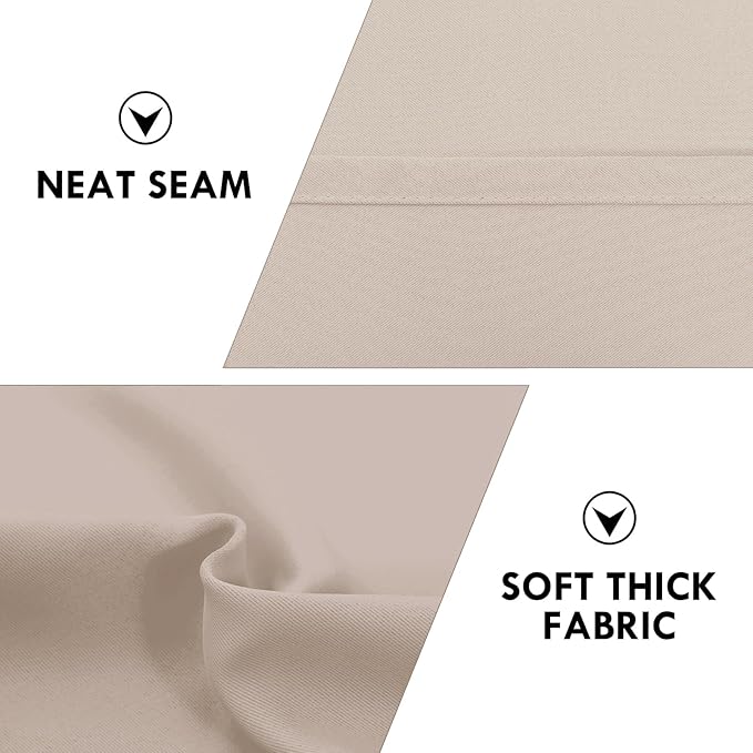 DWCN Blackout Curtains for Living Room Thermal Insulated, Energy Saving & Noise Reducing Bedroom Curtains, Camel, W 38x L 45 Inch, Set of 2 Rod Pocket Curtain Panels