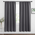 RYB HOME Blackout Curtains for Bedroom Living Room 72 inches Long, Thermal Insulated Privacy Rod Pocket Drapes for Nursery Office Home Theater, Width 34 by Length 72, Grey, 2 Panels