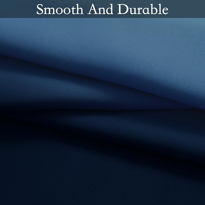 SimpleHome Ombre Curtains 52 x 63 Inch for Bedroom 2 Panels, Gradient Grey White to Blue Light Blocking Thermal Insulated Grommet Room Darkening Window Curtain/Drapes for Living Room