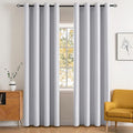 MIULEE Room Darkening Curtains, Chirstmas Thermal Insulated Drapes Solid Window Treatment Set Grommet Top Light Blocking Blackout Curtain for Bedroom 2 Panels 52 x 84 inch Greyish White