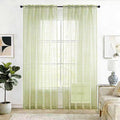 SpaceDresser Check Sheer Curtains 54 Inches 2 Panels Set, Rod Pocket Plaid Window Curtain for Living Room, Sage Green Semi Sheer Drapes for Kitchen Bedroom Children Room Yard（Sage Green, 52W x 54L）