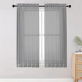 OWENIE Sheer Curtains Living Room 54 inches Long, Rod Pocket Curtain Sheers Bedroom, Light Filtering Voile Panels Drapes Small Window Treatments 2 Panels, 42" W x 54" L, Grey